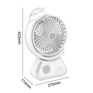 Système de refroidissement de bureau Sing-e ZQS-F803 OEM/ODM : Ventilateur rechargeable avec haut-parleur + Haut-parleur Bluetooth + Lumière LED + Radio - Fournisseur industriel - Product Image 2