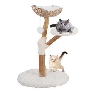 Grosir pohon kucing alam mainan mewah Modern rumah kayu kucing pohon cakar Menara kucing - Product Image 3