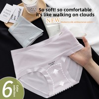 Celana Dalam Wanita Mid-Rise Rajutan Katun/Spandex Solid Tanpa Jahitan Bernapas Anti-Bakteri Anti-Statik Nyaman untuk Sehari-hari OEM