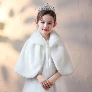 Утолщенный плюшевый Болеро shmat, белое пальто принцессы из искусственного меха, накидка на плечо, свадебное платье, шаль, палантин, теплая короткая куртка