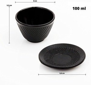 Juego de 12 piezas de <span class=keywords><strong>tetera</strong></span> de hierro fundido Hobnail Tetsubin con <span class=keywords><strong>cuchara</strong></span> de bambú y colador, 4 posavasos, 4 tazas, gran capacidad de 1.4 litros - Product Image 3