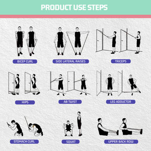 Bandas de Resistencia para Ejercicio, 11 Piezas, de Látex TPE, para Gimnasio y Yoga, con Correas de Tensión y Cuerdas - Product Image 5