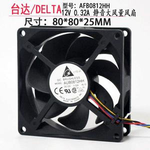 เดลต้า AUB0812HH 80 มม. 12V 0.32A 4 สายควบคุมอุณหภูมิชิ้นส่วนประกอบตัวเครื่องพัดลมระบายความร้อน - Product Image 4