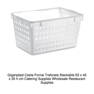 Cesta de panadero perforada apilable 63 × 45 × 35 h cm, sin tapa Giganplast - Product Image 2