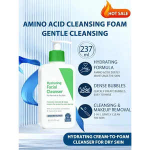 Limpiador Facial Hidratante 8 Fl Oz Para Piel Normal a Seca Con Ceramida y Ácido Hialurónico Equilibrio de Humectación - Product Image 1