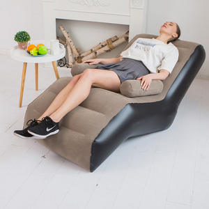 Sofá inflable en forma de S creativo y moderno, sillón reclinable flocado plegable portátil de nuevo estilo para sala de estar, descanso para el almuerzo, relajación - Product Image 3