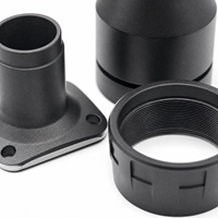 Composant optomécanique OEM en aluminium usiné CNC de précision, boîtier de collimateur laser et tube d'expansion de faisceau