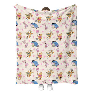 Bán Buôn Dễ Thương Phim Hoạt Hình Gấu Sang Trọng Ném Trẻ Em Bé Chăn Biểu Tượng Tùy Chỉnh In Ấn Thiết Kế Nhà Giường Ngủ Ngủ trưa Du Lịch Chăn - Product Image 3