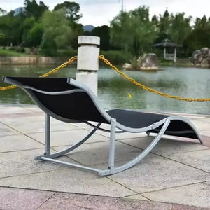 Nouveauté : Chaise longue en aluminium métallique 2*1 pour le jardin, meubles d'extérieur - Product Image 4