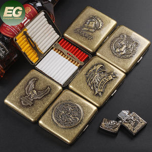EA451 Vente en gros étui à 20 cigarettes moyen vintage <span class=keywords><strong>Mini</strong></span> étui de rangement de luxe pour hommes Relief tridimensionnel avec support à cigarettes - Product Image 1