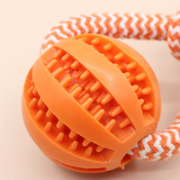 Doe Pet Durable Balle En Caoutchouc Corde Chien Jouets À Mâcher Interactif Chiot Chat Jouets Petites Dents Moyennes Nettoyage Distribution Remorqueur Guerre Jouer