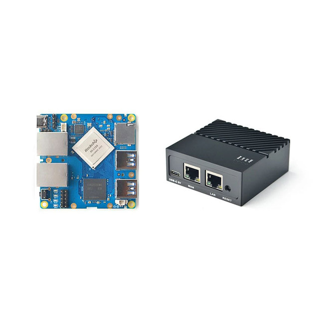 FriendlyElec Nanopi R4S Mini Portable Travel Router OpenWRT with Dual-Gbps Ethernet Ports 4GB LPDDR4 Based in RK3399 Soc for IOT