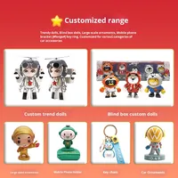 Benutzer definierte PVC Vinyl Spritzguss Blind Box Cartoon Spielzeug Schlüssel bund Anhänger Ornament Weich gummi Harz Puppe Neue Anpassung