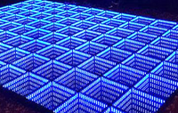Plancher de danse LED 3D Eanma, miroir infini, LED RGB, mode de contrôle DJ DMX512, ABS + verre trempé, gradation, scène, fête, mariage