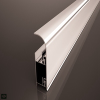 Plinthe moderne en alliage d'aluminium brossé, finition bois, pour décoration intérieure