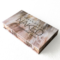 Palette de maquillage vide personnalisée en carton rose magnétique, mignonne, pour fard à paupières individuel, avec miroir, gaufrage, recyclable
