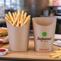 Gobelets à frites jetables en papier kraft, empilables, qualité alimentaire, avec logo personnalisé, pour la restauration rapide à emporter - Vente en gros usine