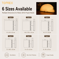 Lampe de lecture LED pliable Toprex personnalisée, RVB colorée, rechargeable, en bois, pour cadeau créatif, décoration de bureau, vente en gros usine