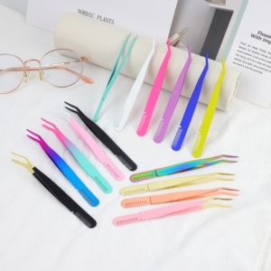 Herramienta Aplicadora de Pestañas de Acero Inoxidable con Punta Suave, Empaque Personalizado, Pinzas para Extensión de Pestañas - Product Image 3