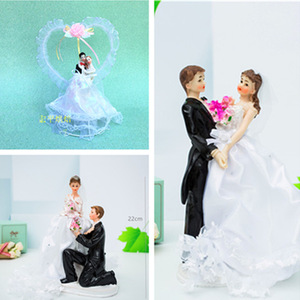 ตุ๊กตาแต่งงานติดเค้ก 22 ซม. คู่บ่าวสาว ของตกแต่งงานแต่งงาน - Product Image 5