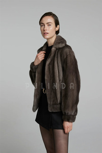 Cappotto in <span class=keywords><strong>Visone</strong></span> Blue Iris Ranch con Colletto Rovesciato, Giacca Elegante Casual da Donna in <span class=keywords><strong>Visone</strong></span> <span class=keywords><strong>Blu</strong></span>, Maniche a Lanterna, Spesso e Caldo per l'Inverno - Product Image 3