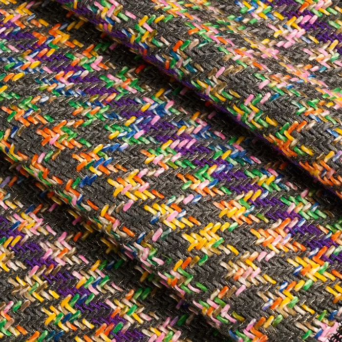 Thân Thiện Với Môi Thoáng Khí Xương Herringbone Hữu Cơ Dệt Tweed 100% Polyester Vải Cho Quần Áo