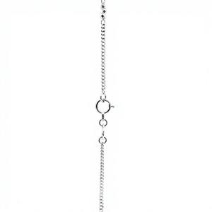 Cordón Delgado de Platino Pt950 Blanco con Tres Cuentas Espaciadas y Eslabones Descentrados, Joyería Casual Multicapa Unisex, Regalo - Product Image 6