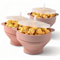 Bol à Popcorn Pliable en Silicone Alimentaire CHINFAI, Compatible Micro-ondes, Meilleure Vente, avec Poignée, Contenants Personnalisables avec Logo