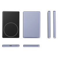 Vente en gros de batterie externe magnétique ultra-fine de 5000 mAh avec port de charge de type C, chargeur sans fil 3A