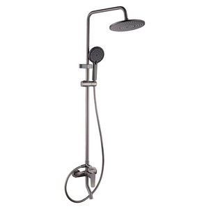 Juego de grifería de ducha de cobre con rociador de lluvia y ducha de mano con masaje de burbujas, 3.5-4.9 GPM, monomando para bañera y baño - Product Image 1