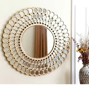 Miroir mural rond décoratif en verre, décoration moderne de luxe, fourni par l'usine - Product Image 4