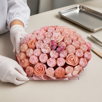 Handgemachte Blumenförmige Einflammige Sojawachs-Duftkerze mit Individuellem Logo-Etikett und Geschenkverpackung