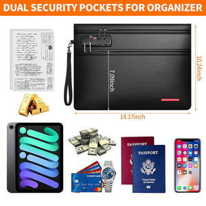 6400 ℉   Sac à argent ignifuge avec serrure, compartiments à double fermeture éclair, sac à documents ignifuge pour papiers importants, objets de valeur - Product Image 4