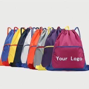 Large Capacity Oxford <b>Backpack</b> Gym Light Waterproof <b>Drawstring</b> Bag Daypack Reusable Travel Sports With Pocket - Product Image 1