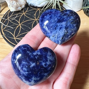 Venta al por Mayor de Piedras de Sodalita en Forma de Corazón, Cristal Curativo Natural Pulido para Decoración del Hogar y Regalos Navideños - Product Image 4
