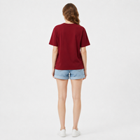 Vente en gros de vêtements pour femmes de luxe, qualité supérieure, logo personnalisé imprimé en relief, lettres 3D, motif Argyle, coton/fibre de bambou écologique, style streetwear