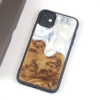 Coque de téléphone unique en bois et résine pour iPhone 11 12 13 14 15 16 17 18 Pro Max, Coque en bois et résine naturelle pour Samsung S26 Ultra