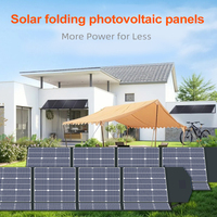 Panneaux solaires 400W Chargeur USB Portable Pliable Mini Six lames Panneau solaire pliable Extérieur 400 Watt Panneau solaire portable