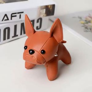 Porte-clés de luxe en cuir Bouledogue Français, Ornement mignon de chiot, Bijoux pour femmes, Accessoires de sacs, Jouets pour filles, Cadeau de vacances - Product Image 6
