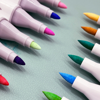 WINGART usine OEM stylos de couleur à double pointe fine et large 168 couleurs marqueurs acryliques permanents pour les enfants