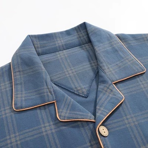 <span class=keywords><strong>Pigiama</strong></span> da <span class=keywords><strong>Uomo</strong></span> Autunnale in <span class=keywords><strong>Cotone</strong></span> a Maglia Taglie Forti Set con Colletto Reversibile Maniche Lunghe e Pantaloni Abbigliamento Casual da Notte e da Casa - Product Image 2