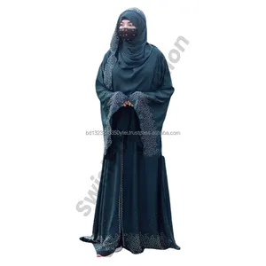 Pakaian bergaya Islam berkelanjutan tinggi Bangladesh memproduksi Borkha yang tenang nyaman untuk gaun agama Muslim wanita