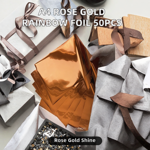 Feuilles A4 en PET Rose Doré Arc-en-ciel, 50 pièces, pour estampage à chaud, impression numérique laser et transfert réactif au toner - Product Image 2