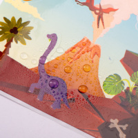 Autocollants personnalisés en papier adhésif imperméable holographique à gratter avec animaux de dessin animé pour bouteilles d'eau, impression personnalisée découpée