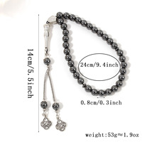 33 perles d'agate noire, Misbaha Tasbih, collier de prière musulman, chapelet islamique unisexe pour la prière quotidienne, cadeau