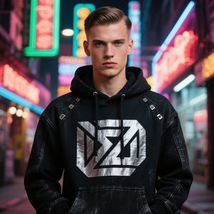 QZFSO Fabricante Black Streetwear 470 Gsm Heavyweight Screening Printing Hoddie Sun Faded Acid Washed Hoodie Buena calidad - Product Image 1