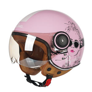 <span class=keywords><strong>Casco</strong></span> de motocicleta Retro clásico Abs, <span class=keywords><strong>casco</strong></span> de media cara <span class=keywords><strong>Vintage</strong></span> con cascos antiniebla de alta calidad - Product Image 2