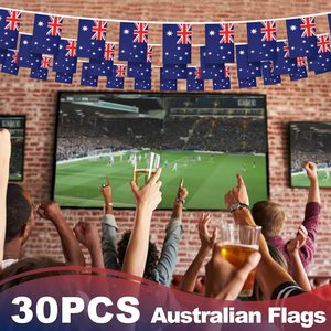 Drapeau de l'Australie en guirlande, mini-drapeaux australiens, bannière à double face, pliable, en polyester, drapeaux nationaux - Product Image 5