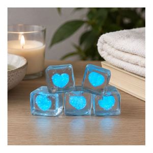 Promotional <b>Light</b> up Heart <b>Cube</b> Stress Ball Soft Squeeze Toy Luminous Squishy Fidget Sensory Office Gift Supply - Product Image 6