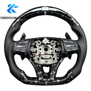 Volante de Cuero y Fibra de Carbono Forjado para <span class=keywords><strong>Hyundai</strong></span> <span class=keywords><strong>Genesis</strong></span> G70 G80 Coupé 2.0t/3.8 2014 2015 2013 2010 <span class=keywords><strong>2020</strong></span> 2023 2011 2022 - Product Image 3